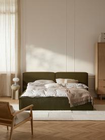 Čalúnená buklé posteľ Lennon, Buklé olivovozelená, Š 208 x D 243 cm (spacia plocha 140 x 200 cm)