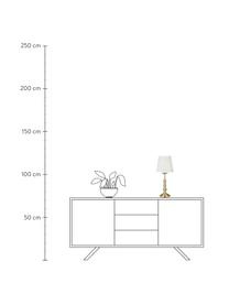 Lampada da tavolo in ottone Imperial, Paralume: poliestere, Base della lampada: metallo ottonato, Bianco, ottone, Ø 18 x Alt. 49 cm