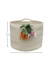 Cesta infantil artesanal Veggies, 97% algodón, 3% fibra sintética, Beige claro, multicolor, Ø 30 x Al 23 cm