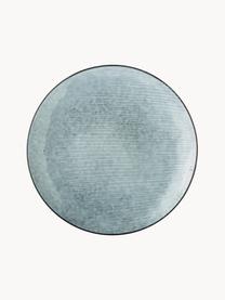 Dessous-de-plat artisanaux Nordic Sea, 4 pièces, Grès cérame, Gris-bleu, chiné, Ø 31 cm