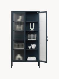 Metall-Vitrine The Collector mit geriffeltem Glas, Anthrazit, B 85 x H 170 cm