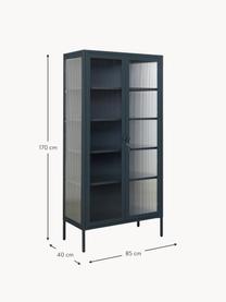 Metall-Vitrine The Collector mit geriffeltem Glas, Anthrazit, B 85 x H 170 cm