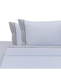 Set lenzuola in cotone Polsino, Cotone
La parure copripiumino in cotone è piacevolmente morbida sulla pelle, assorbe bene l'umidità ed è adatta per chi soffre di allergie., Bianco, blu, blu scuro, 260 x 295 cm + 2 federe 50 x 80 cm x lenzuola 180 x 200 cm