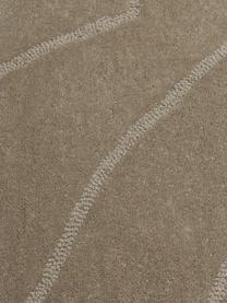 Handgetuft wollen vloerkleed Aaron in taupe, Onderzijde: 100% katoen Bij wollen vl, Beige, B 300 x L 400 cm (maat XL)