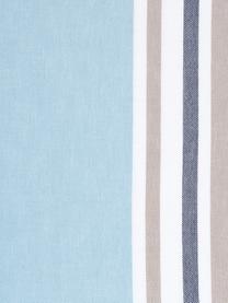 Gestreepte kussenhoes Linea in blauw/beige, 100% katoen, Multicolour, 50 x 50 cm