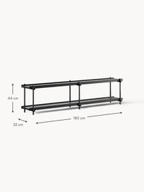 Consolle in metallo Lana, Ripiani: pannelli di fibra a media, Nero, Larg. 180 x Alt. 44 cm