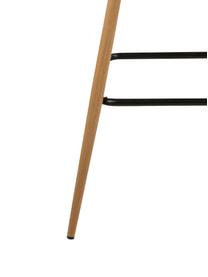 Sedia da bar grigia Wilma, Gambe: metallo con decoro in que, Rivestimento: poliestere, Gambe: quercia, Poggiapiedi: nero, Rivestimento: grigio chiaro, Larg. 47 x Alt. 101 cm