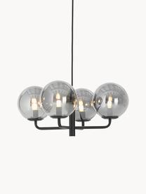 Lampada a sospensione con sfere in vetro Chanelle, Paralume: vetro, Grigio trasparente, Ø 48 x Alt. 25 cm