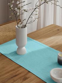 Chemin de table Riva, 55 % coton, 45 % polyester, Turquoise, larg. 40 x long. 145 cm