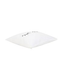 Housse de coussin 40x40 blanc Sleepy Eyes, Blanc, noir