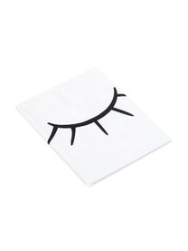 Housse de coussin 40x40 blanc Sleepy Eyes, Blanc, noir