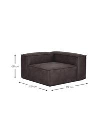 Modulo angolare in pelle riciclata Lennon, Rivestimento: pelle riciclata (70 % pel, Rivestimento: imbottitura in schiuma co, Pelle taupe, Larg. 119 x Prof. 119 cm, angolo a sinistra