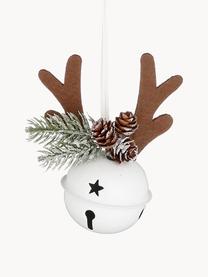 Ozdoba na stromček Reindeer, 2 ks, Potiahnutý kov, Biela, hnedá, zelená, Š 11 x V 17 cm