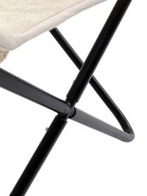 Fauteuil lounge en soie California, Blanc crème, noir, larg. 70 x prof. 75 cm