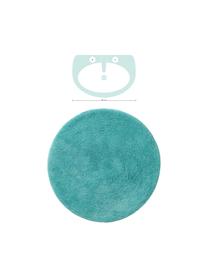 Tapis de bain rond Emma, Coton, Turquoise, Ø 90 cm