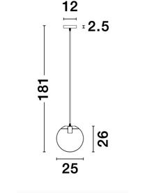 Kleine Pendelleuchte Mirale mit Glasschirm, Lampenschirm: Glas, Baldachin: Kunststoff, Messingfarben, Transparent, Ø 25 x H 26 cm