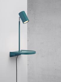 Grande applique murale ajustable avec prise secteur et connexion USB Colly, Turquoise, larg. 20 x haut. 43 cm