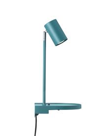 Grote verstelbare wandlamp Colly met stekker en USB aansluiting, Lampenkap: gecoat metaal, Turquoise, 20 x 43 cm
