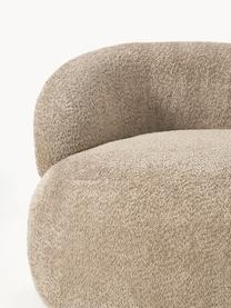 Loungefauteuil Alba uit teddy bouclé, Bekleding: 100% polyester Met 100.00, Frame: massief sparrenhout, gren, Poten: kunststof Dit product is , Teddy bouclé beige, B 102 x D 89 cm, rugleuning links