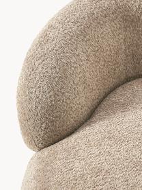 Loungefauteuil Alba uit teddy bouclé, Bekleding: 100% polyester Met 100.00, Frame: massief sparrenhout, gren, Poten: kunststof Dit product is , Teddy bouclé beige, B 102 x D 89 cm, rugleuning links