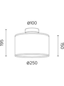 Stropná lampa z kože Trece, Čierna