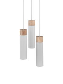 Suspension 23 lampes bois Tilo, Gris clair, bois