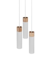 Lámpara de techo pequeña Tilo, Pantalla: metal recubierto, Anclaje: metal, Cable: plástico, Gris claro, madera, Ø 22 x Al 25 cm