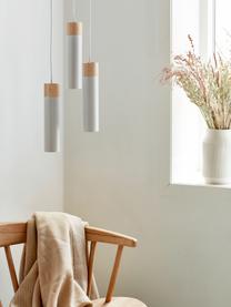 Suspension 23 lampes bois Tilo, Gris clair, bois