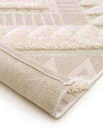 Tapis d'extérieur en laine crème ethnique à surface texturée Kim, 100 % polyéthylène, Beige, crème, larg. 80 x long. 150 cm (taille XS)