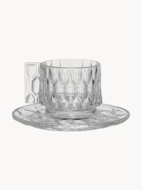 Tasses à café avec sous-tasses Jellies, 4 pièces, Plastique, Transparent, Ø 6 x haut. 7 cm, 90 ml