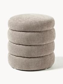 Pouf avec rangement Alto, Tissu taupe, Ø 44 x haut. 48 cm