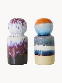 Sada ručně malované solničky a pepřenky s reaktivní glazurou 70's, 2 díly, Keramika, Více barev, Ø 5 cm, V 10 cm