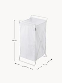 Wasmand Tower, Frame: gelakt staal, Wit, B 36 x H 64 cm