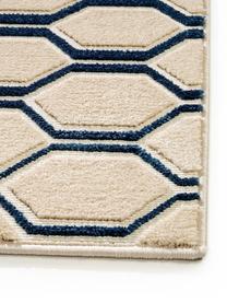 Tapis bleu beige Diamond Key, Bleu foncé, beige