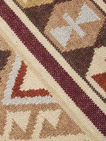 Ručně tkaný vlněný kelimový koberec Malu, 100 % vlna, Hnědá, béžová, žlutá, Š 120 cm, D 180 cm (velikost S)
