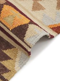 Tapis kilim en laine tissé main Malu, 100 % laine, Brun, beige, jaune, larg. 120 x long. 180 cm (taille S)