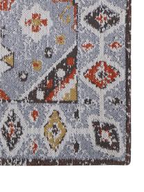 Tapis chenille vintage Bari, Gris, rouge, imprimé, larg. 160 x long. 230 cm (taille M)