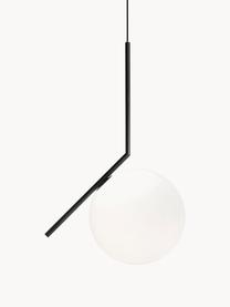 Lámpara de techo soplada IC Lights, 70 cm, Pantalla: vidrio, Estructura: acero recubierto, Negro, blanco, An 36 x Al 70 cm