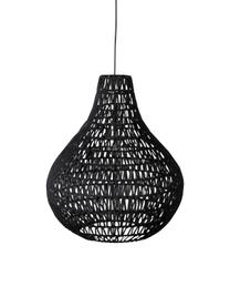 Lampa wisząca z tkaniny Cable Drop, Czarny, Ø 45 x W 51 cm