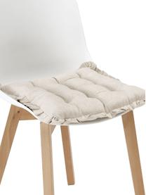Poduszka siedziska na krzesło z falbanką Camille, Beżowy, S 40 x D 40 cm