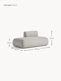 Chaise longue componibile Sofia, Rivestimento: 100% polipropilene Il riv, Struttura: legno di abete, truciolat, Piedini: plastica Il materiale uti, Tessuto grigio, Larg. 159 x Prof. 103 cm, schienale a sinistra