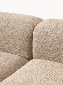 Modulares Sofa Natalie (3-Sitzer) aus Teddy-Bouclé, Bezug: Teddy-Bouclé (100 % Polye, Gestell: mitteldichte Holzfaserpla, Sockel: Massives Buchenholz, lack, Teddy-Bouclé Beige, helles Buchenholz, B 283 x T 107 cm