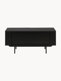 Kleines Sideboard Mojo mit geriffelter Front, Korpus: Mitteldichte Holzfaserpla, Beine: Metall, pulverbeschichtet, Schwarz, B 120 x H 60 cm