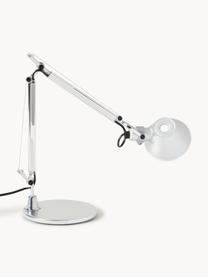 Verstellbare Schreibtischlampe Tolomeo Micro, Silberfarben, B 45 x H 37 - 73 cm