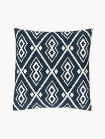 Boho kussenhoes Delilah in crèmewit/marineblauw, 100% katoen, Marineblauw, B 45 x L 45 cm