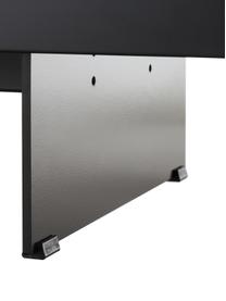 Zwarte tv-meubel Fiona in marmerlook, Poten: metaal, gepoedercoat, Zwart, B 160 x H 46 cm