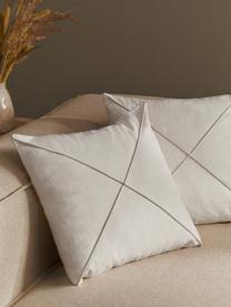 Housse de coussin en lin blanche 45x45 Darla, 51 % lin, 49 % coton, Blanc, larg. 45 x long. 45 cm