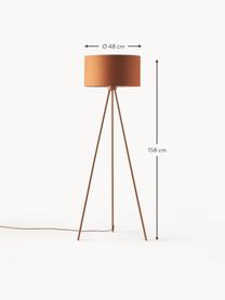 Lampadaire trépied scandi Cella, Terracotta, haut. 154 cm