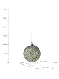 Kerstballen Anita Ø 10 cm, 2 stuks, Zilverkleurig, wit, grijs, Ø 10 cm