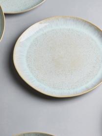 Plato llano artesanal Areia, Gres, Azul claro, blanco crudo, beige claro, Ø 28 cm